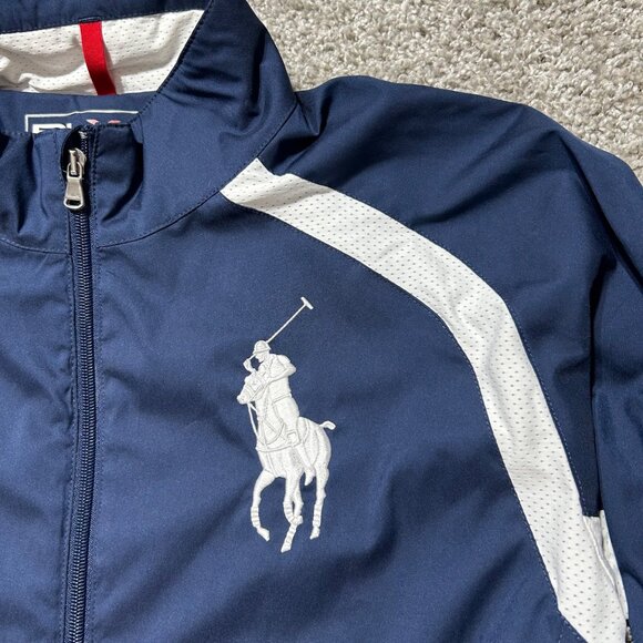 Ralph Lauren RLX Mens L US Open 2008 Navy & White Zip Jacket Lightweight - Picture 5 of 12